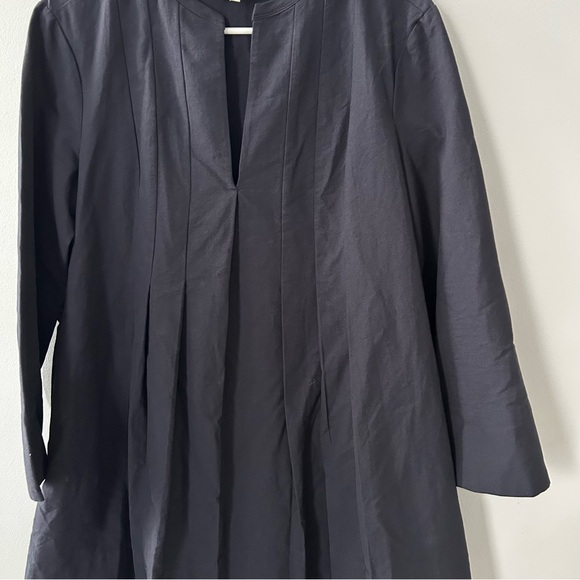 Tuckernuck Pleated Dress Long Sleeve 100% Cotton Navy Blue Size Small - Picture 6 of 11